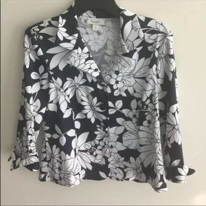 Floral Black and White Blazer Size Small
